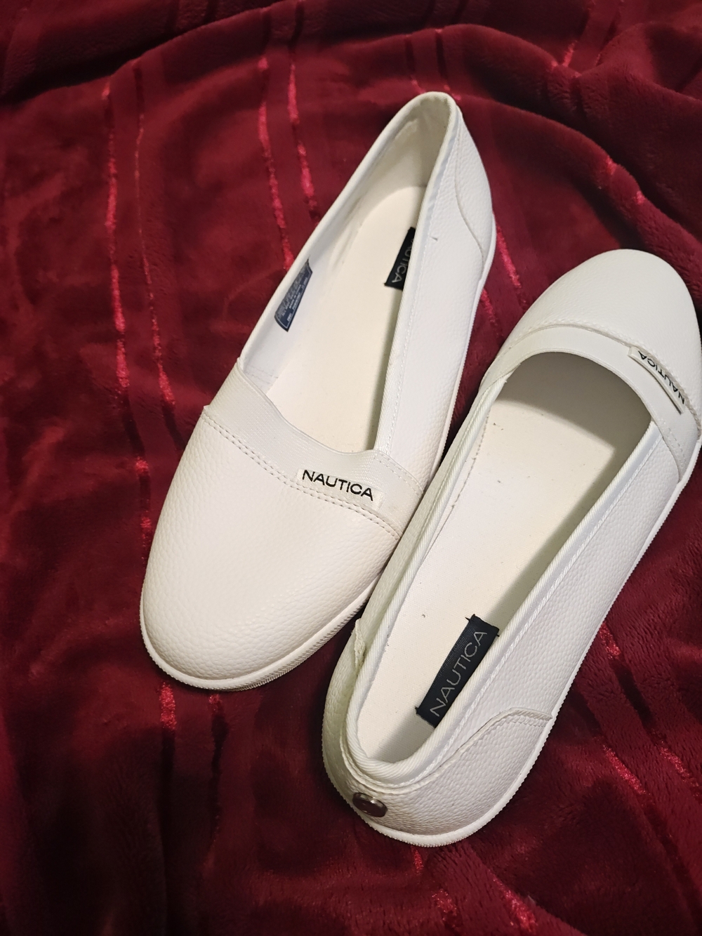 Nautica Women's White Slip-On Loafers